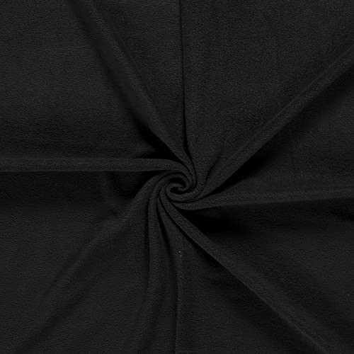 Fleecestoff Vliesstoff Fleece Stoff Zuschnitt ab 0,5m Meterware am Stück, Farbe:schwarz von maDDma