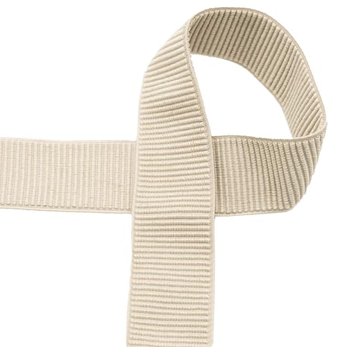 Gummiband 50 mm Elastic Rib Band ab 1m geripptes Gummiband Bund Bündchen Gürtel, Farbe:hellbeige von maDDma