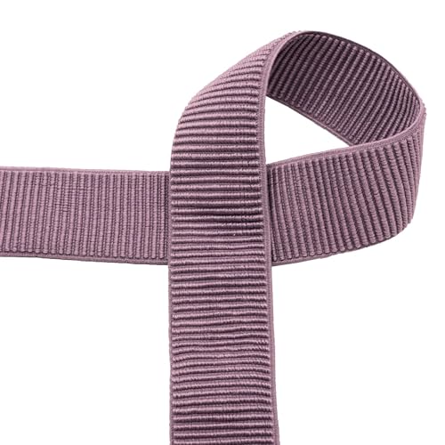 Gummiband 50 mm Elastic Rib Band ab 1m geripptes Gummiband Bund Bündchen Gürtel, Farbe:mauve von maDDma