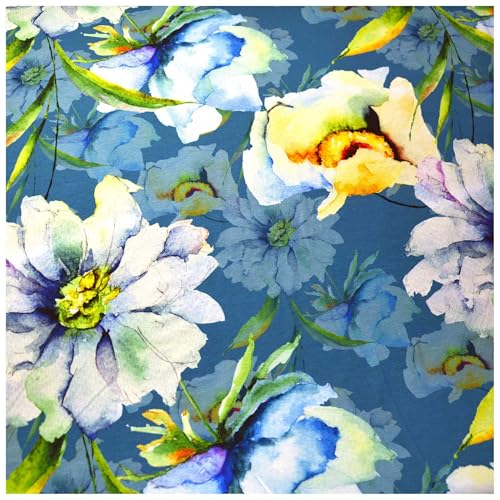 Jersey Sommerblumen ab 1m Viskose Sommerstoff Meterware Digitaldruck Jerseystoff, Motiv:Motiv 7 Jersey Sommerblumen ab 1m Viskose Sommerstoff Meterware Digitaldruck Jerseystoff, Motiv:Motiv 7 von maDDma