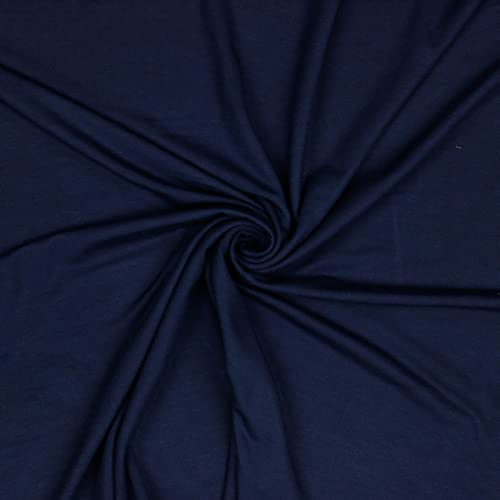 Modal-Jersey Modalstoff 24 Farben 0,5x1,45m Jerseystoff Tencel(TM) Modal OEKO-TEX zertifiziert, Farbe:marineblau von maDDma