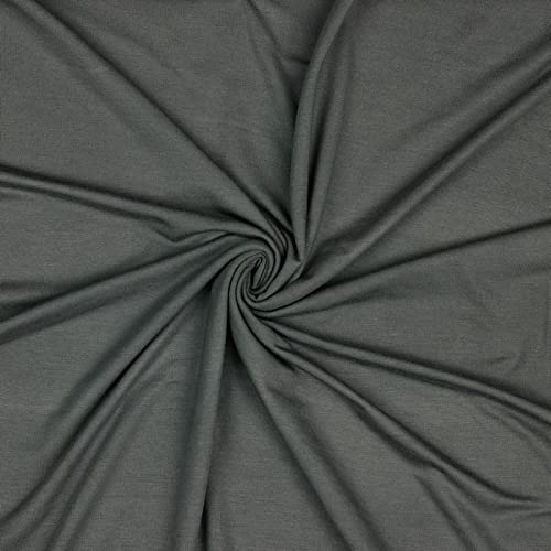 Modal-Jersey Modalstoff 27 Farben 0,5x1,45m Jerseystoff Tencel(TM) Modal Oeko-Tex zertifiziert, Farbe:dunkelgrau von maDDma