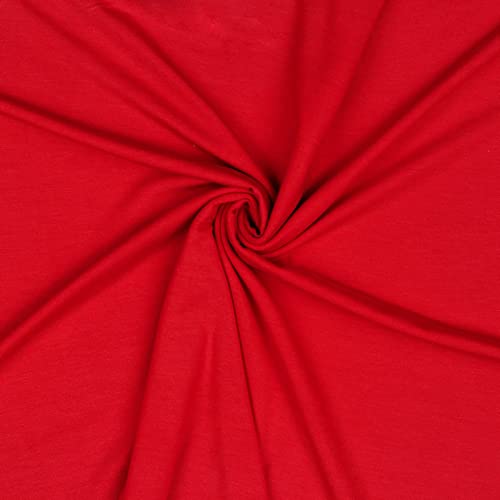 Modal-Jersey Modalstoff 27 Farben 0,5x1,45m Jerseystoff Tencel(TM) Modal Oeko-Tex zertifiziert, Farbe:rot von maDDma