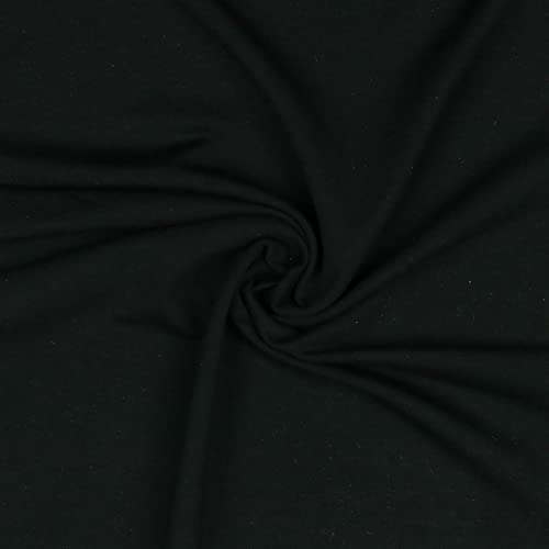 Modalstoff Modal Sweat Sweatstoff Oeko-Tex 0,5m Stoff elastisch Sweatstoff, Farbe:schwarz von maDDma