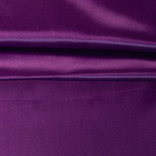 Polyester-Satin Satin ab 1m x 1,5m Polyesterstoff 140 g/m² Kostümstoff Modestoff Farbwahl, Farbe:19-3542 lila von maDDma