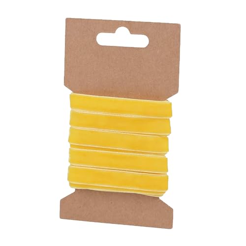 Samtband Zierband 3m Borte Dekoband Stoffband glänzend 9mm breit Farbwahl, Farbe:gelb von maDDma