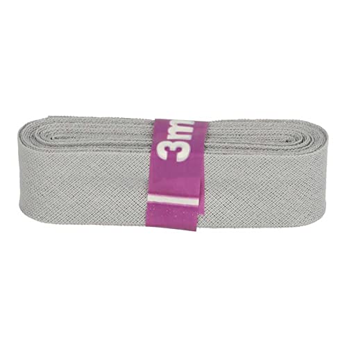 Schrägband 3m x 20mm Baumwolle gefalzt 60 Farben Einfassband Saumband, Farbe:006 hellgrau von maDDma