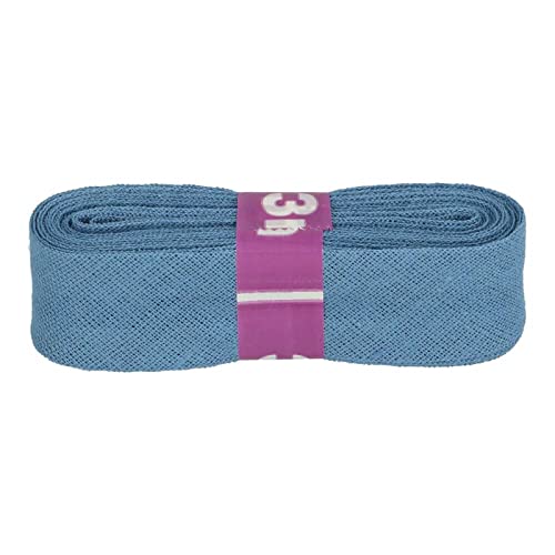 Schrägband 3m x 20mm Baumwolle gefalzt Einfassband Saumband Farbwahl, Farbe:027 taubenblau von maDDma