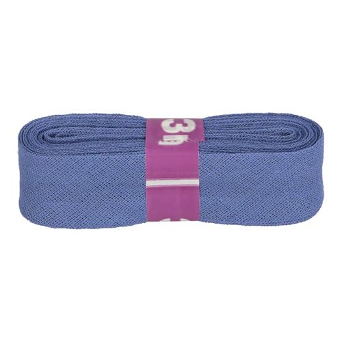 Schrägband 3m x 20mm Baumwolle gefalzt 60 Farben Einfassband Saumband, Farbe:027 taubenblau von maDDma