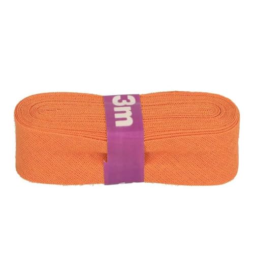 Schrägband 3m x 20mm Baumwolle gefalzt 60 Farben Einfassband Saumband, Farbe:140550 pastellorange von maDDma