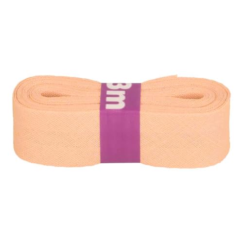 Schrägband 3m x 20mm Baumwolle gefalzt Einfassband Saumband Farbwahl, Farbe:143442 apricot von maDDma