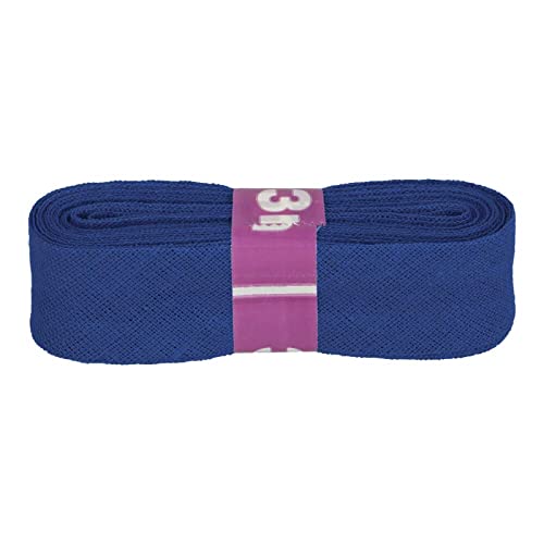 Schrägband 3m x 20mm Baumwolle gefalzt 60 Farben Einfassband Saumband, Farbe:201 marineblau von maDDma