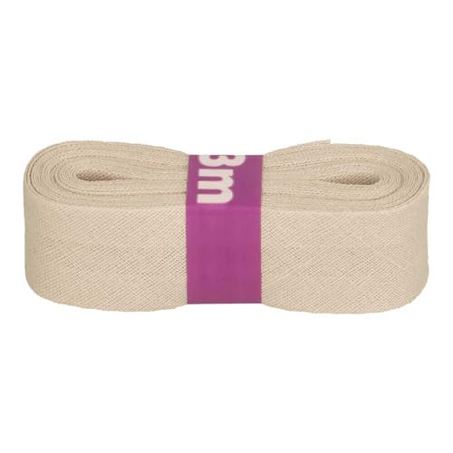 Schrägband 3m x 20mm Baumwolle gefalzt 60 Farben Einfassband Saumband, Farbe:210451 baumwollweiß von maDDma