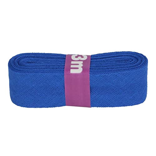 Schrägband 3m x 20mm Baumwolle gefalzt Einfassband Saumband Farbwahl, Farbe:215 königsblau von maDDma
