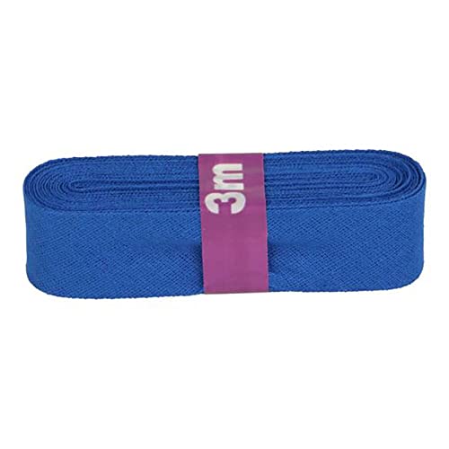 Schrägband 3m x 20mm Baumwolle gefalzt Einfassband Saumband Farbwahl, Farbe:232 blau von maDDma