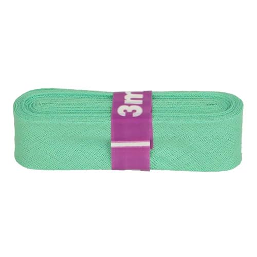 Schrägband 3m x 20mm Baumwolle gefalzt Einfassband Saumband Farbwahl, Farbe:428 pastelltürkis von maDDma