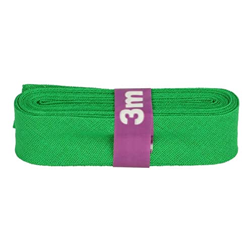 Schrägband 3m x 20mm Baumwolle gefalzt Einfassband Saumband Farbwahl, Farbe:496 grün von maDDma