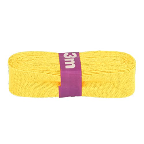 Schrägband 3m x 20mm Baumwolle gefalzt Einfassband Saumband Farbwahl, Farbe:642 gelb von maDDma