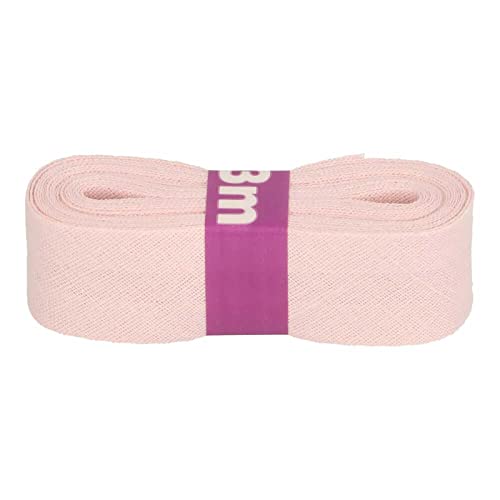 Schrägband 3m x 20mm Baumwolle gefalzt 60 Farben Einfassband Saumband, Farbe:717 pastellrosa von maDDma