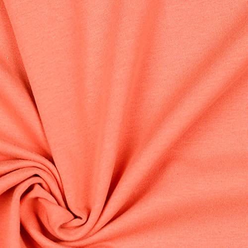 Softsweat Bio Organic ab 0,5m Sweatstoff Soft-Sweat Stoff Baumwolle Oeko-Tex 59 Farben, Farbe:008 - koralle von maDDma