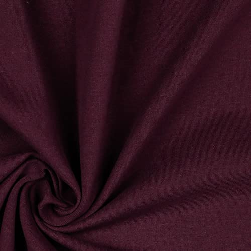 Softsweat Bio Organic ab 0,5m Sweatstoff Soft-Sweat Stoff Baumwolle Oeko-Tex 59 Farben, Farbe:056 - aubergine von maDDma