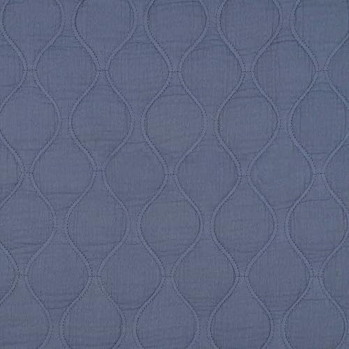 Steppstoff Musselin Quilt Double Gauze Stepper ab 0,5m beidseitig gesteppt wattiert Oeko-Tex, Farbe:jeans von maDDma