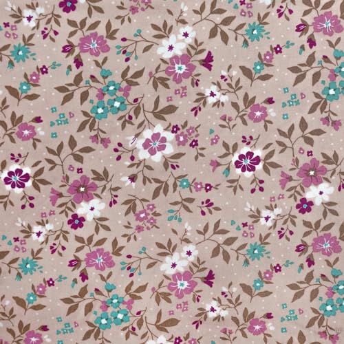 Viskose-Stoff Blumenmotive ab 1m x 145 cm Popeline Fahnentuch Sommerstoff Meterware, Motiv:Blumen 8 von maDDma