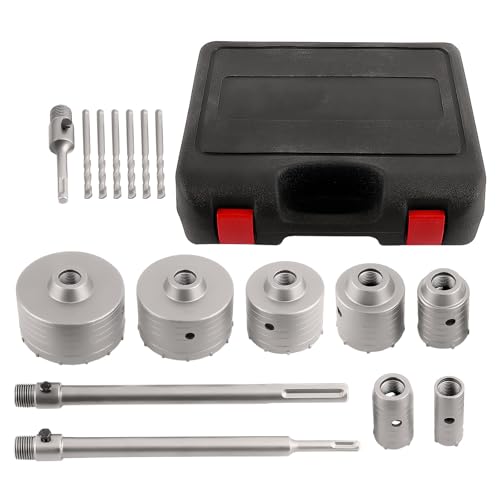 maXpeedingrods 16-teiliges Beton-Lochsägen-Set mit SDS Plus und Max-Schaft, Größe 30, 40, 50, 65, 80, 100, 110 mm, Beton-Lochsägen-Set für Beton, Ziegel, Stein, Zementwand von maXpeedingrods