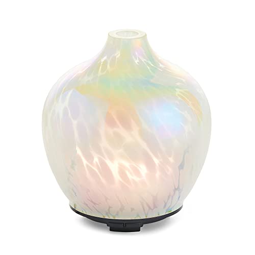 Made By Zen Mercura White Glass Aroma Diffuser | Ätherisches und Duftöl Diffusor & Mini Luftbefeuchter für Zuhause | Perfekt für Aromatherapie und Raumduft von madebyzen