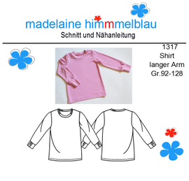 1317 Shirt langer Arm von madelaine himmmelblau