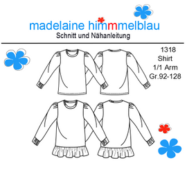 1318 Mädchenshirt von madelaine himmmelblau