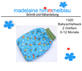 1320 Babyschlafsack von madelaine himmmelblau