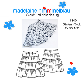 1340 Stufen-Rock von madelaine himmmelblau