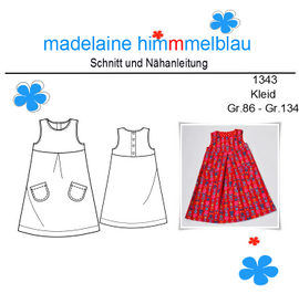 1343 Kleid Kellerfalte von madelaine himmmelblau