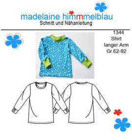 1344 Shirt langer Arm von madelaine himmmelblau