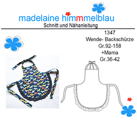 1347 Wende-Backschürze von madelaine himmmelblau