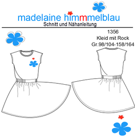 1356 Tellerrock-Kleid von madelaine himmmelblau