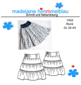 1402 Stufen-Rock von madelaine himmmelblau