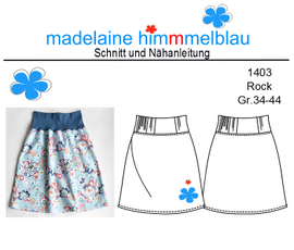 1403 Rock einfacher Bund von madelaine himmmelblau