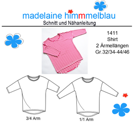 1411 Shirt 2 Ärmellängen von madelaine himmmelblau