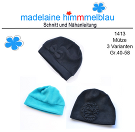 1413 Mützen-Set von madelaine himmmelblau