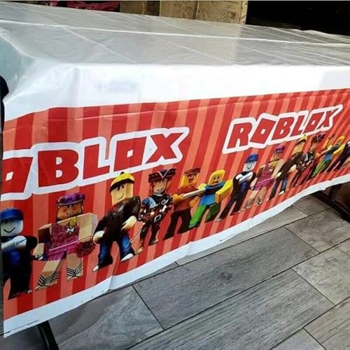 XL-Themen-Tischdecke für Kindergeburtstag, Disney-Cartoons, Party-Tischdecke, Geschirr, Roblox, Spiderman, Toy Story, Frozen, Disney Prinzessinnen, Minnie und Mickey Mouse (Roblox) von madeokoltd