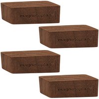 magnetoplan Magnete braun, Holz 6,0 x 2,0 x 1,3 cm, 4 St. von magnetoplan