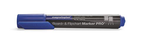 magnetoplan Board- und Flipchartmarker PRO+, 4 Stück, Allround Marker mit Rundspitze in 4 kräftigen Farben, Strichstärke 1,5 - 3 mm, für Whiteboards und Flipchart-Papier von magnetoplan