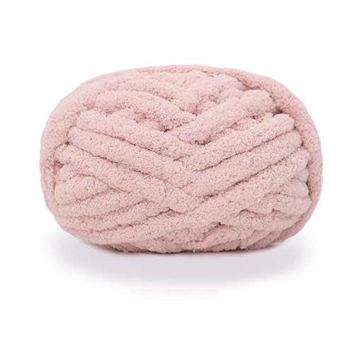 Dicke Wolle, Diameter 2cm Chunky Wool, Grob Gestrickte Kuscheldecke, Roving Garn Zum Handstricken Häkeln, Grobstrick Weiches Wollgarn Haustier Bett Sofa (Hell-Pink) von maikeduo