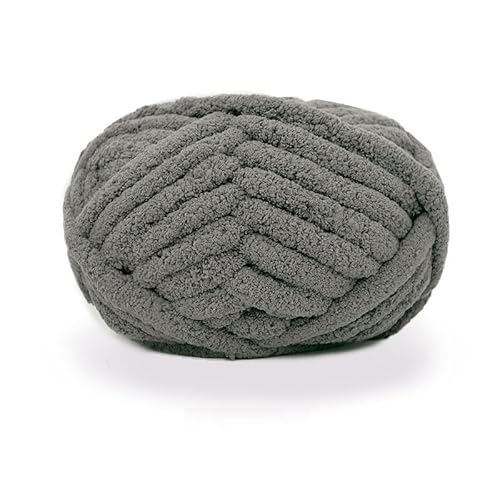 Dicke Wolle, Diameter 2cm Chunky Wool, Grob Gestrickte Kuscheldecke, Roving Garn Zum Handstricken Häkeln, Grobstrick Weiches Wollgarn Haustier Bett Sofa (grau) von maikeduo