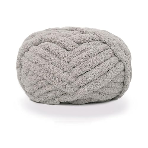 maikeduo Dicke Wolle, Diameter 2cm Chunky Wool, Grob Gestrickte Kuscheldecke, Roving Garn Zum Handstricken Häkeln, Grobstrick Weiches Wollgarn Haustier Bett Sofa (hellgrau) von maikeduo