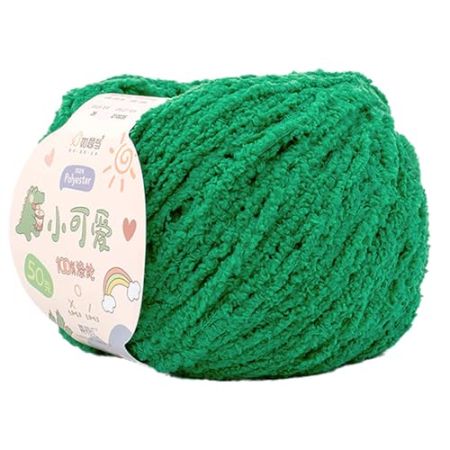 Softy Baumwolle Garn, 50g Garn Zum Häkeln, Garn Zum Häkeln Dickes Garn, Häkelgarn, Strickgarn, Chenille Garn Zum Häkeln100% Polyester (29 grün) von maikeduo