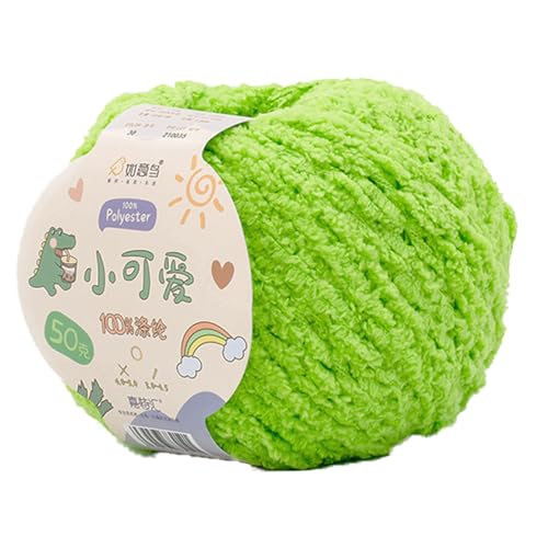 Softy Baumwolle Garn, 50g Garn Zum Häkeln, Garn Zum Häkeln Dickes Garn, Häkelgarn, Strickgarn, Chenille Garn Zum Häkeln100% Polyester (30 fluoreszierendes Grün) von maikeduo