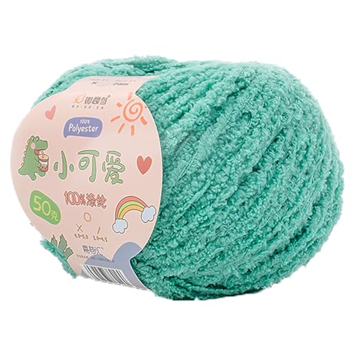 Softy Baumwolle Garn, 50g Garn Zum Häkeln, Garn Zum Häkeln Dickes Garn, Häkelgarn, Strickgarn, Chenille Garn Zum Häkeln100% Polyester (34 Mintgrün) von maikeduo